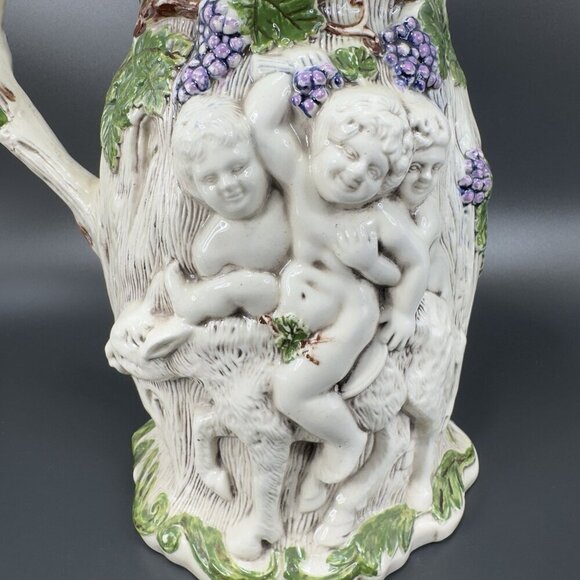 Vintage 1975 Hand Painted Ceramic Jug Pitcher Carafe Artist Signed Naked Men VTG - Picture 7 of 14